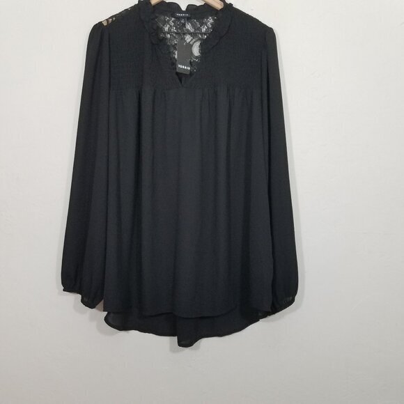 torrid Tops - NWT Torrid Long Sleeve Top Blouse Black Size 2